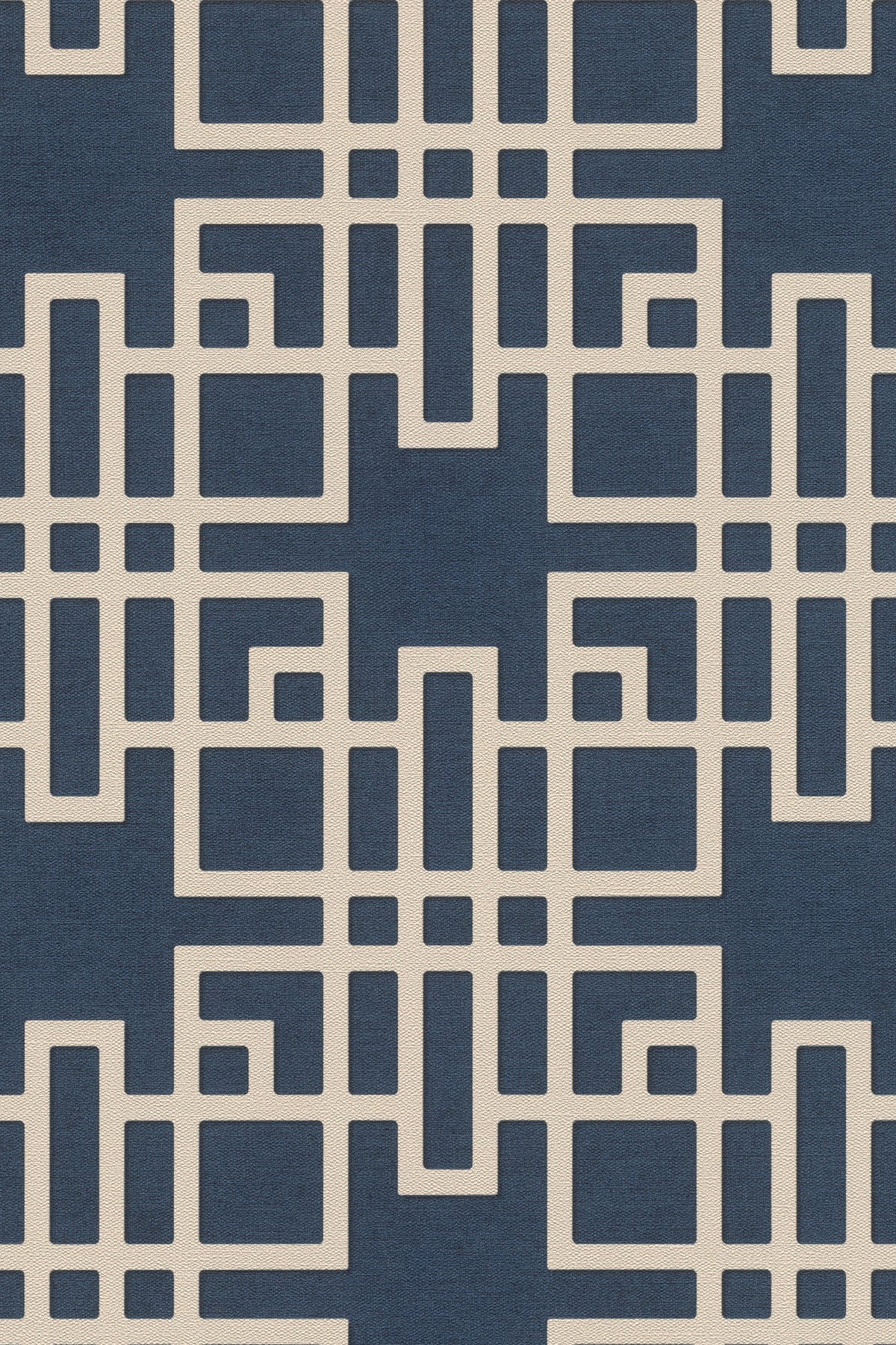 טפט גאומטרי בסגנון רשת בגווני כחול ולבן - Image 3