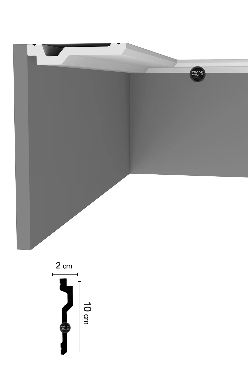 DS-1299 | קרניז אמצע קיר רחב | גובה 10 ס״מ | אורך: 2.4 מ׳ - Image 2