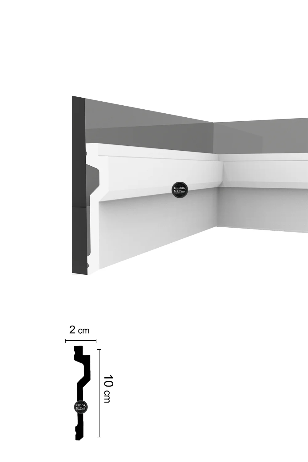 DS-1299 | קרניז אמצע קיר רחב | גובה 10 ס״מ | אורך: 2.4 מ׳ - Image 3